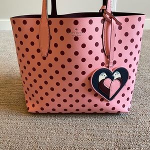 Kate Spade Arch Love Birds Small Reversible Tote Leather